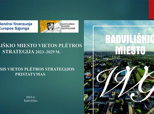 Radviliškio miesto 2023–2029 m. vietos plėtros strategijai skirtas finansavimas