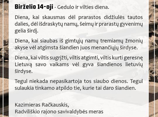 Birželio 14-oji - Gedulo ir vilties diena