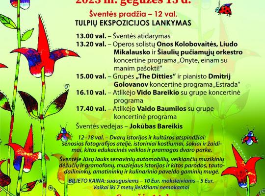 Artėjant Tulpių žydėjimo šventei Burbiškio dvare skleidžiasi žiedai
