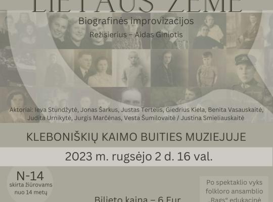 Kleboniškių muziejaus klojimo teatro sezoną užbaigs režisieriaus Aido Giniočio spektaklis „Lietaus žemė“