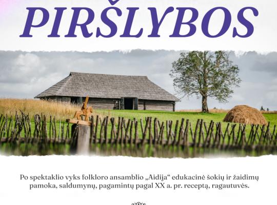 Kleboniškių muziejaus klojime spektaklį „Piršlybos“ vaidins Utenos kamerinis teatras