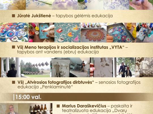 Dvariškos pramogos Burbiškio dvare: nuo tapybos gėlėmis iki puotos stalo