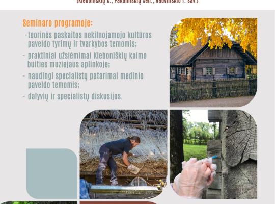 Kleboniškių kaimo buities muziejuje vyks mediniam paveldui skirtas seminaras