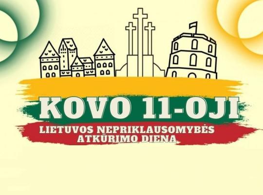 Kviečiame Lietuvos nepriklausomybės atkūrimo dieną švęsti kartu