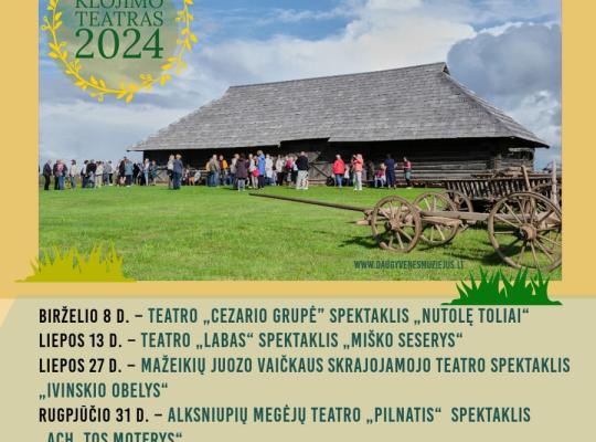Kleboniškių kaimo buities muziejaus teatro sezoną atidarys „cezario grupės“ spektaklis „Nutolę toliai“