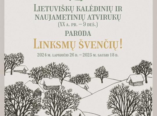 Kalėdiniame Burbiškio dvare sveikinimus ir linkėjimus saugo atvirukai