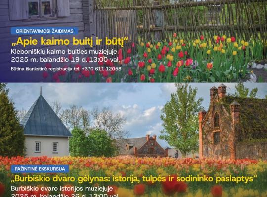 Daugyvenės muziejaus renginiuose – pažintis su Kleboniškių kaimu ir Burbiškio dvaro gėlynu