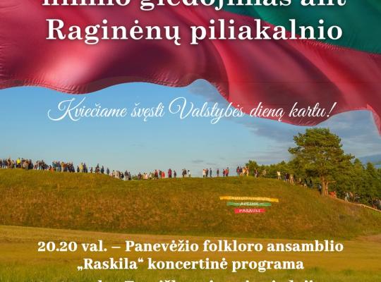 „Tautiška giesmė“ bus giedama ant legendomis apipinto Raginėnų piliakalnio