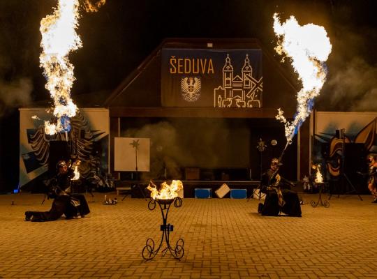 Šviesų ir meno festivalis nušvietė Šeduvos parką