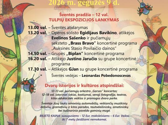 Artėja ypatingas festivalis: Burbiškio dvaro Tulpių žydėjimo šventė vyks 25-ą kartą
