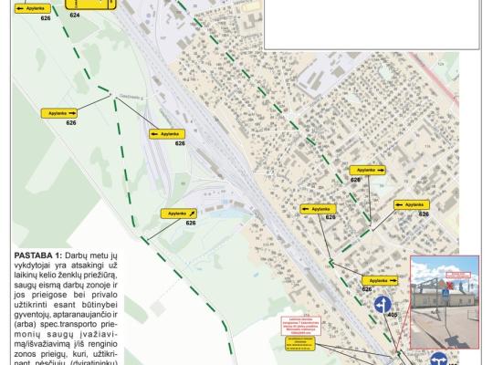 Informacija apie geležinkelio pervažos remontą