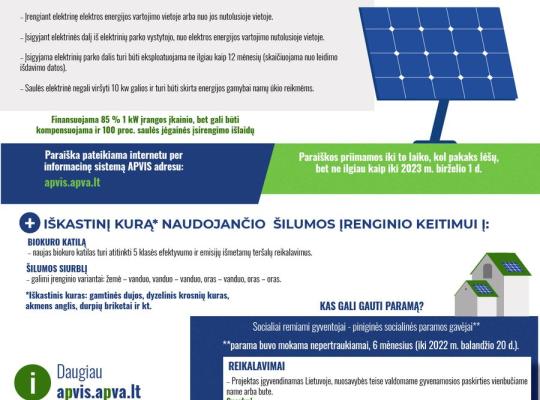 Nepasiturintys gyventojai gali gauti subsidiją saulės elektrinių įsirengimui