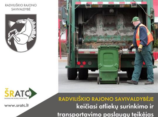 Informacija apie naują atliekų surinkimo ir transportavimo paslaugų teikėją