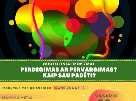 Kvietimas į nuotolinius mokymus