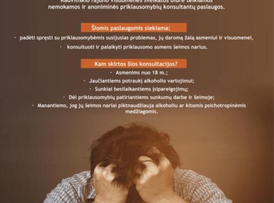 Asmenims nuo 18 metų – priklausomybių konsultantų paslaugos