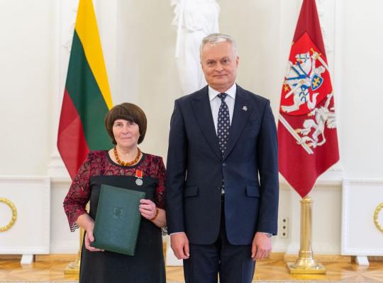 Pociūnėliškei Vidai Petraitienei – ordino „Už nuopelnus Lietuvai“ medalis iš Prezidento rankų