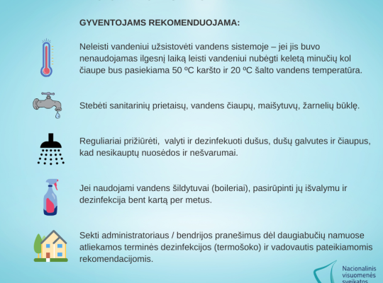 Primename apie legioneliozės profilaktiką