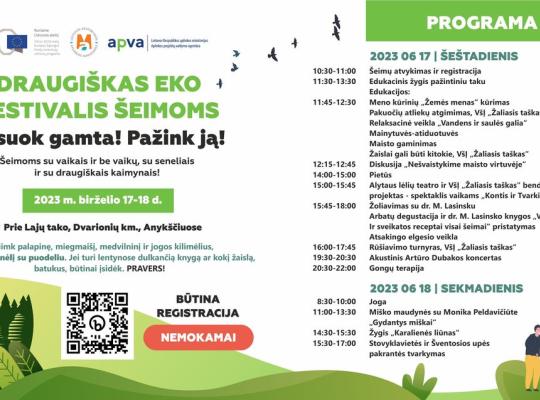 Kvietimas į 2-jų dienų trukmės nemokamą draugišką eko festivalį