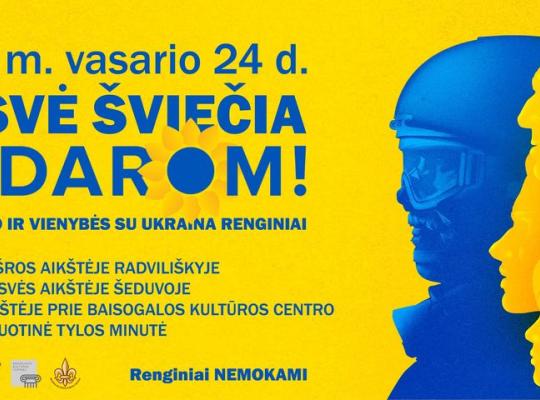 Radviliškio rajone vyks solidarumo ir vienybės akcija „Laisvė šviečia: RADAROM“