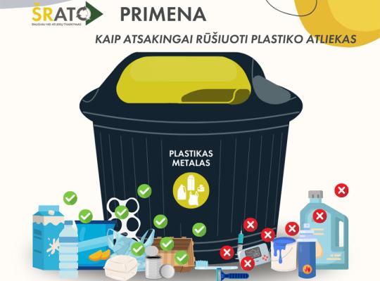 ŠRATC primena, kaip atsakingai rūšiuoti plastiko atliekas