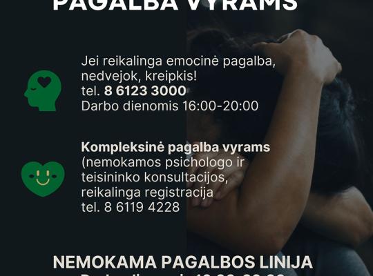 Projektas „Psichologinė pagalba vyrams“