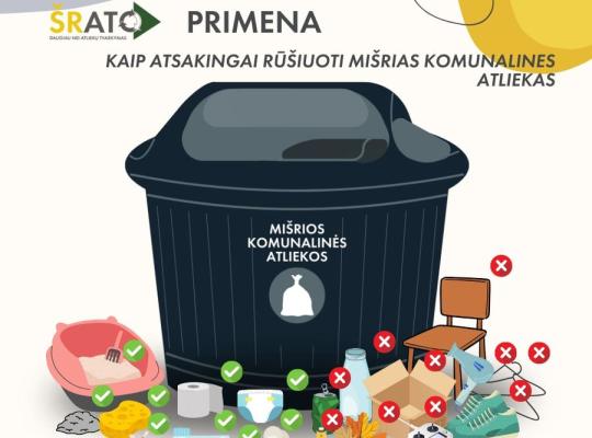 ŠRATC primena, kaip atsakingai rūšiuoti mišrias atliekas