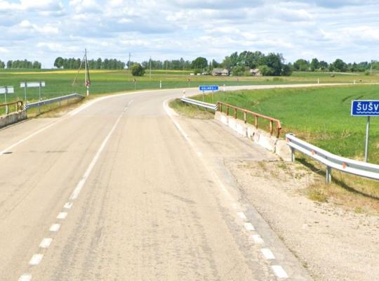 Ant tilto per Šušvę susiaurės važiuojamosios dalies plotis