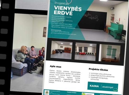 Grinkiškio bendruomenė įgyvendino projektą „Vienybės erdvė“