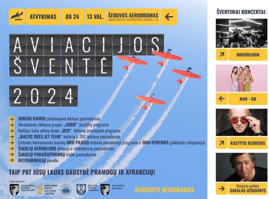 Vasaros pabaigoje – įspūdinga Aviacijos šventė Šeduvos aerodrome