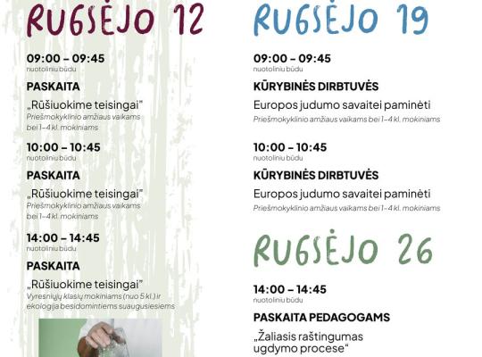 „Žaliasis taškas“ kviečia į nemokamas nuotolines edukacijas
