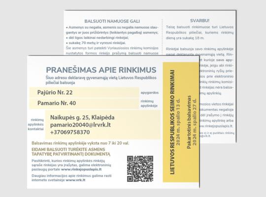 Rinkėjams pradedami platinti pranešimai apie spalio 13 d. vyksiančius Seimo rinkimus