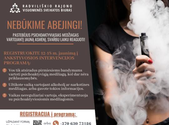 Renkama nauja Ankstyvosios intervencijos programos grupė. Kviečiame registruoti jaunuolius!