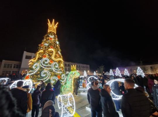 Radviliškio miesto širdyje sužibo iš pasakos nužengusi žaliaskarė