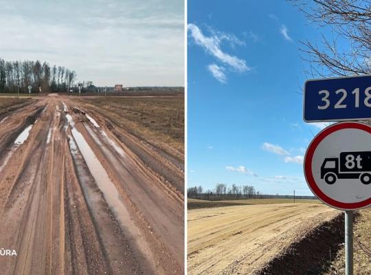 Įvedami laikini krovininio transporto eismo ribojimai žvyrkeliuose