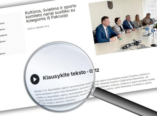 Radviliškis.lt pristato naują funkciją – įgarsintas naujienas