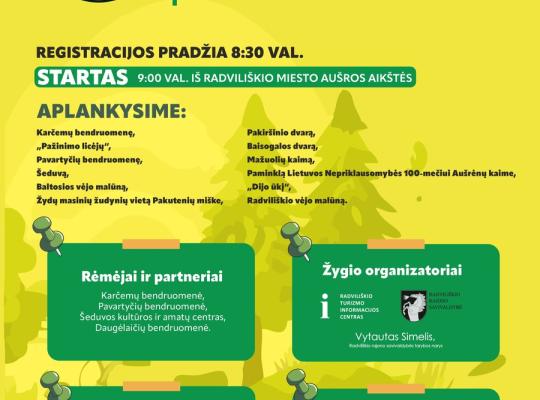 Jubiliejinis dviračių žygis Radviliškio rajone – vaizdingas maršrutas ir 75 km distancija