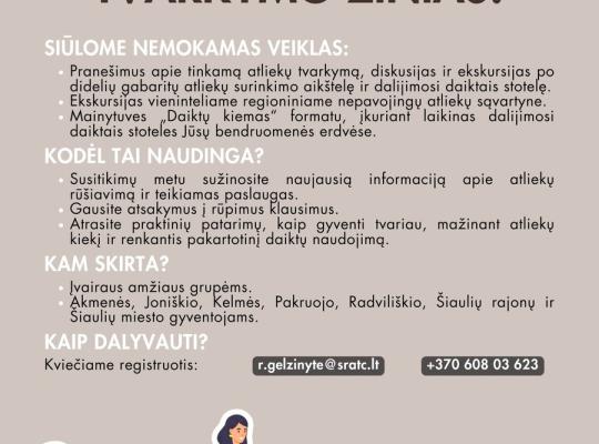 ŠRATC kviečia į susitikimus: sužinokite, ką darote neteisingai rūšiuodami atliekas