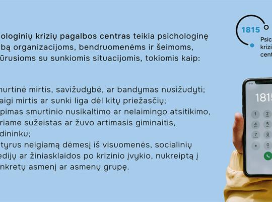Psichologinių krizių valdymo paslaugos Lietuvoje – nemokamu telefono numeriu 1815