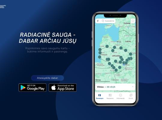 Radiacinės saugos centras pristato mobiliąją programėlę