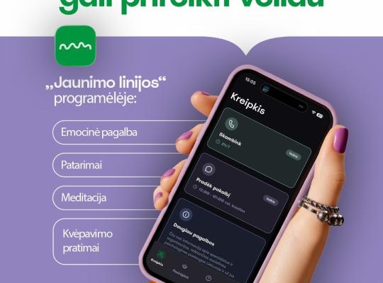 „Jaunimo linijos“ emocinės pagalbos programėlė!