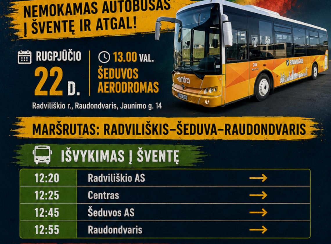 Į Aviacijos šventę Šeduvos aerodrome – nemokamu autobusu
