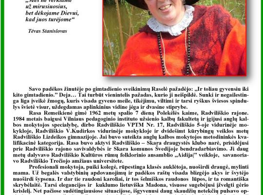 In memoriam Rasai Remeikienei