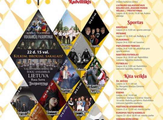 Jau šį sekmadienį Radviliškis savaitei taps Europos tautų sostine