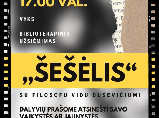 Biblioterapinis užsiėmimas „Šešėlis“ su filosofu Vidu Dusevičiumi