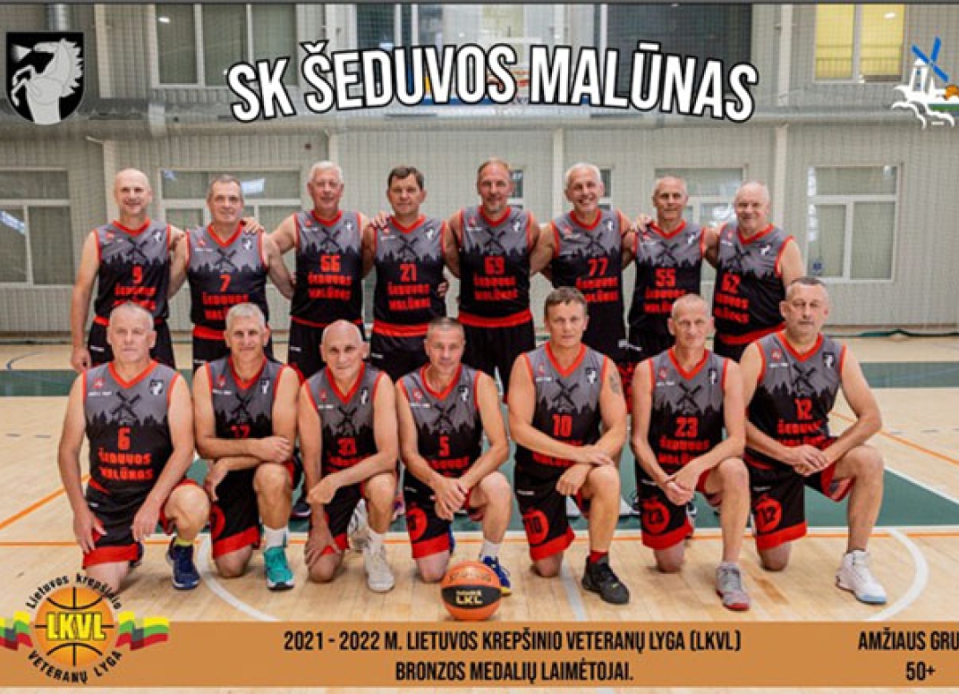 Nuotraukoje užfiksuoti sporto klubo „SK Šeduvos malūnas“ vyrai, pirmoje eilėje (tupi) iš kairės: Vilmantas Paškauskas, Ramūnas Jonaitis, Žydrius Burneika, Vilmantas Vėta, Audrius Narkevičius, Gaudentas Skromanas, Gintautas Šarauskas. Antroje eilėje iš kairės: Linas Viliopas, Vidas Masiulis, Arvydas Mockevičius, Redas Krivickas, Arūnas Kurklinskas, Valdas Reklys, Darius Goštautas, Rimantas Benaitis
