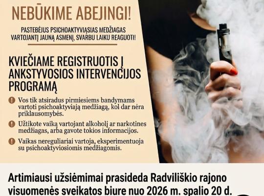 Kviečiame registruotis į Ankstyvosios intervencijos programą!