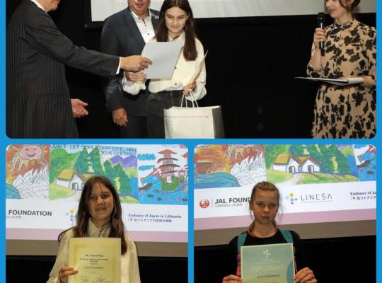 Dailės mokyklos mokinė – Pasaulio vaikų haiku konkurso nugalėtojų pagerbimo šventėje