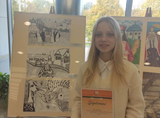 Vaižganto progimnazijos mokinė – nacionalinio mokinių piešinių konkurso laureatė
