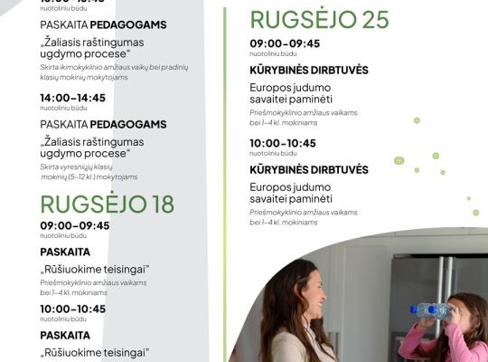 „Žaliasis taškas“ kviečia dalyvauti nemokamose nuotolinėse edukacijose