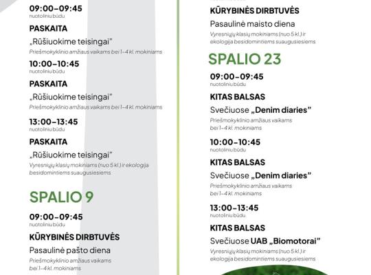 „Žaliasis taškas“ kviečia į nemokamas nuotolines edukacijas